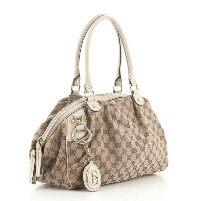 Gucci Sukey Boston Bag GG Canvas For Sale at 1stdibs