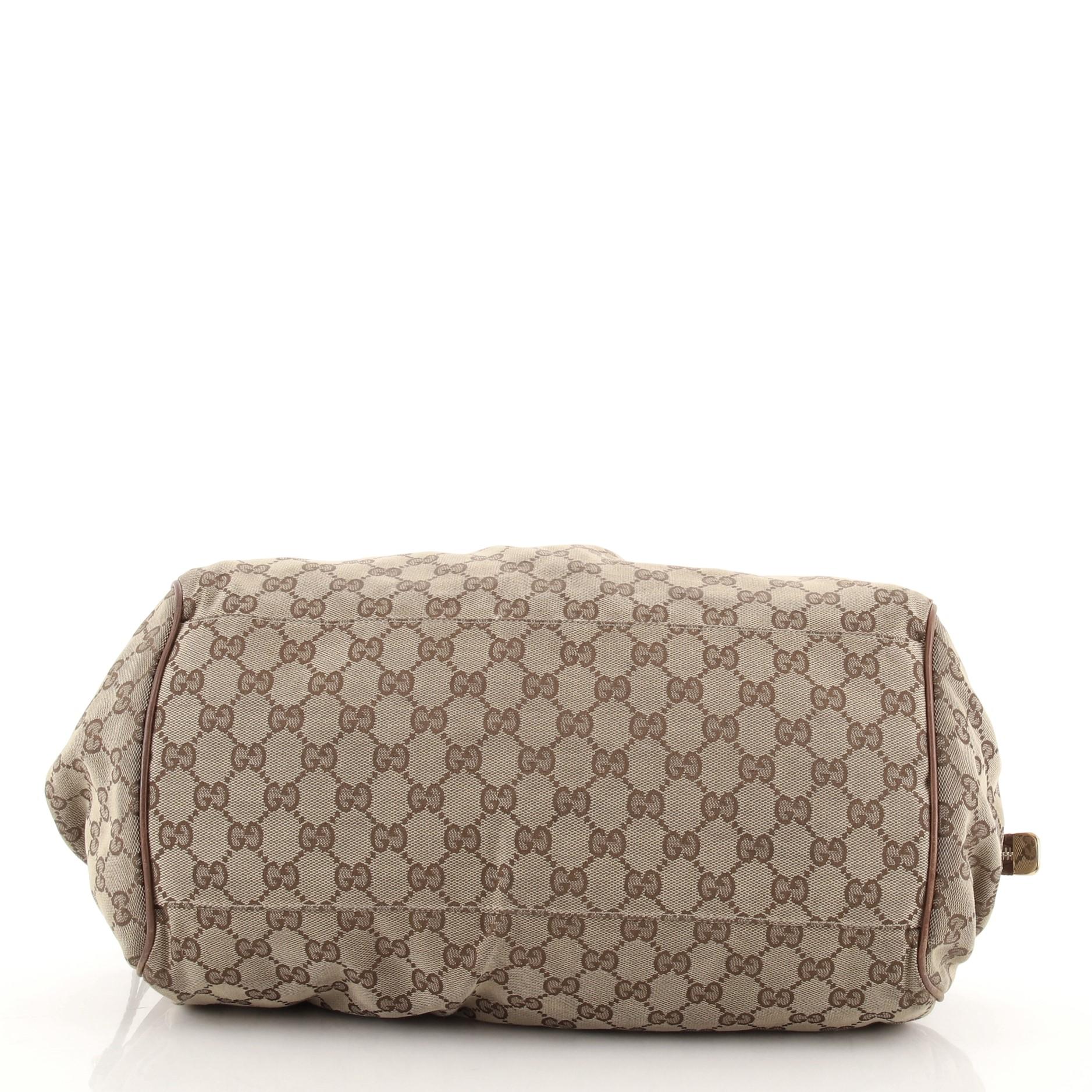 Gucci Sukey Boston Tasche GG Segeltuch im Zustand „Relativ gut“ in NY, NY