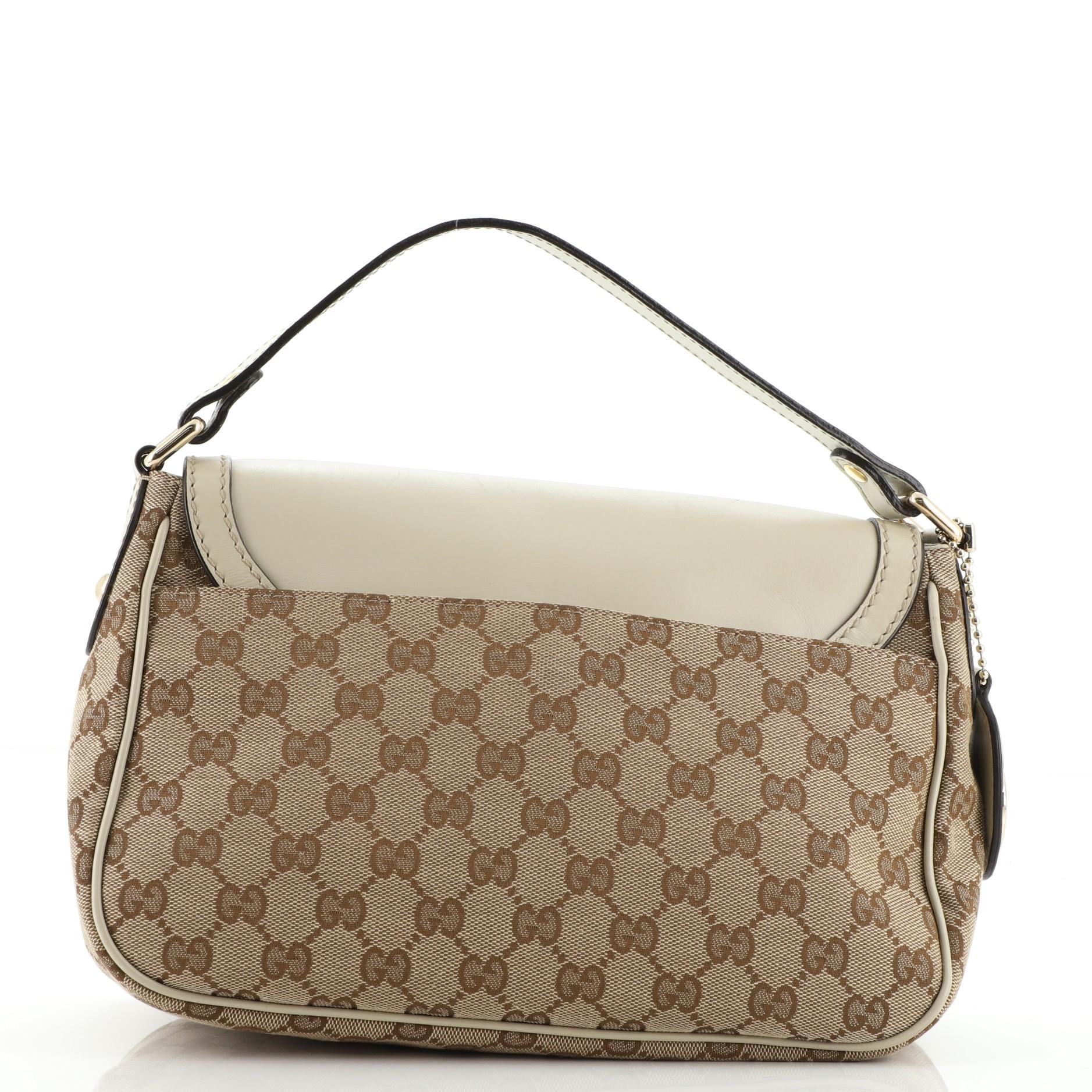 Gucci Sukey Convertible Umhängetasche GG aus Segeltuch mit Leder (Beige)