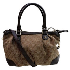 Gucci Sukey Denim Gg 2way 871772 Brown Canvas Satchel