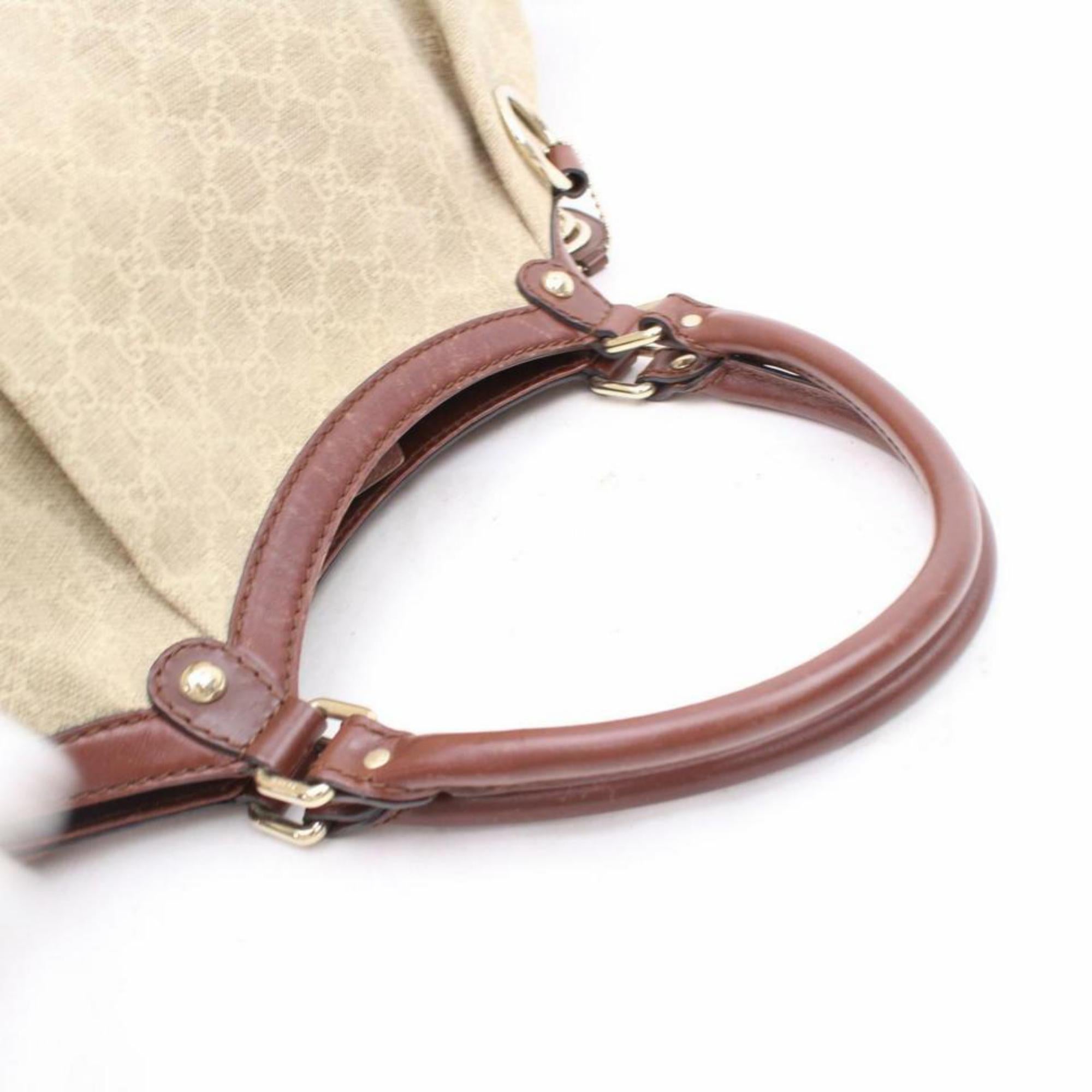 Gucci Sukey Diamante Monogram Hobo 869791 Beiges Canvas Shoulder Bag For Sale 6