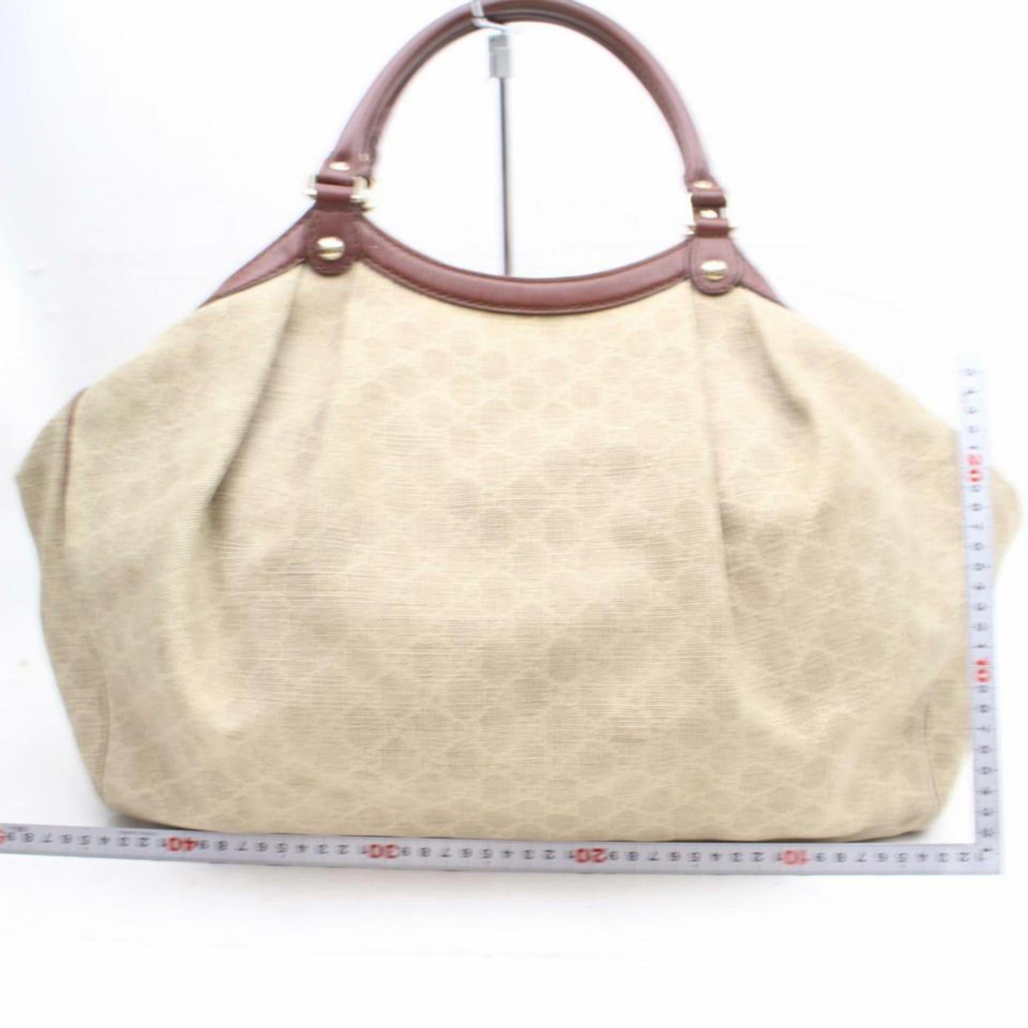 Gucci Sukey Diamante Monogram Hobo 869791 Beiges Canvas Shoulder Bag For Sale 2