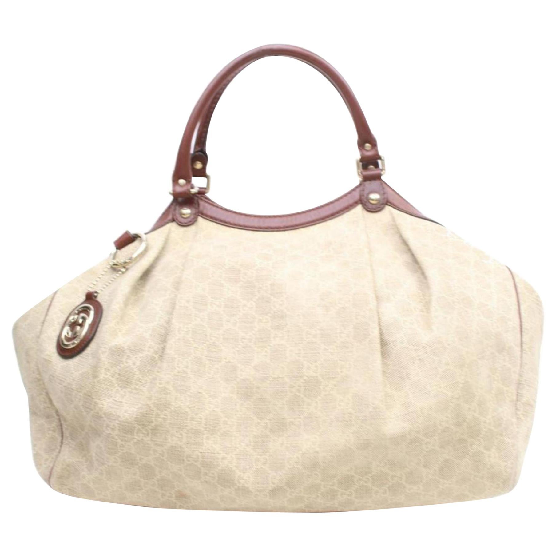 Gucci Sukey Diamante Monogram Hobo 869791 Beiges Canvas Shoulder Bag For Sale
