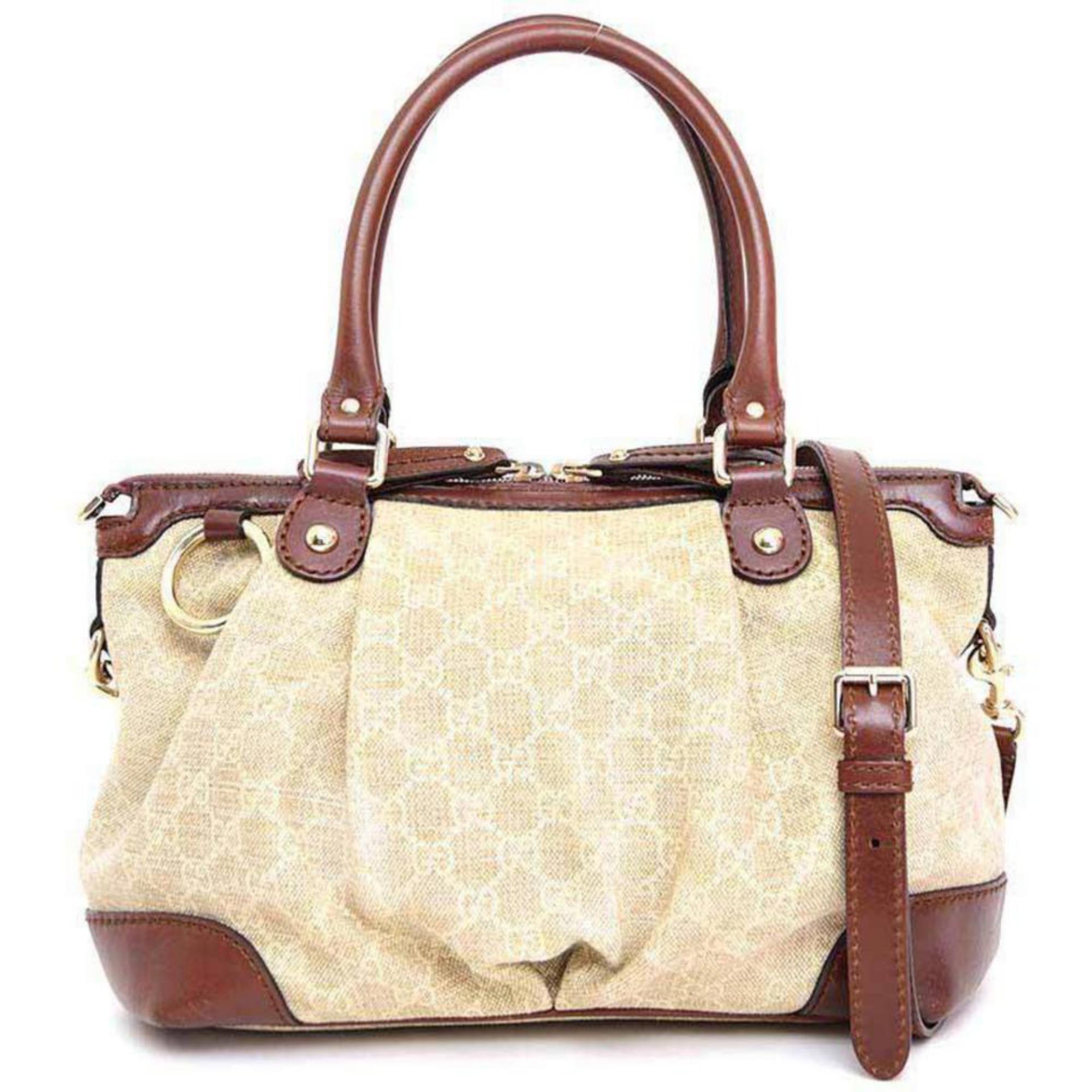 Gucci Sukey Diamante Monogram Medium Top Handle 2way 234024 Shoulder Bag For Sale 6