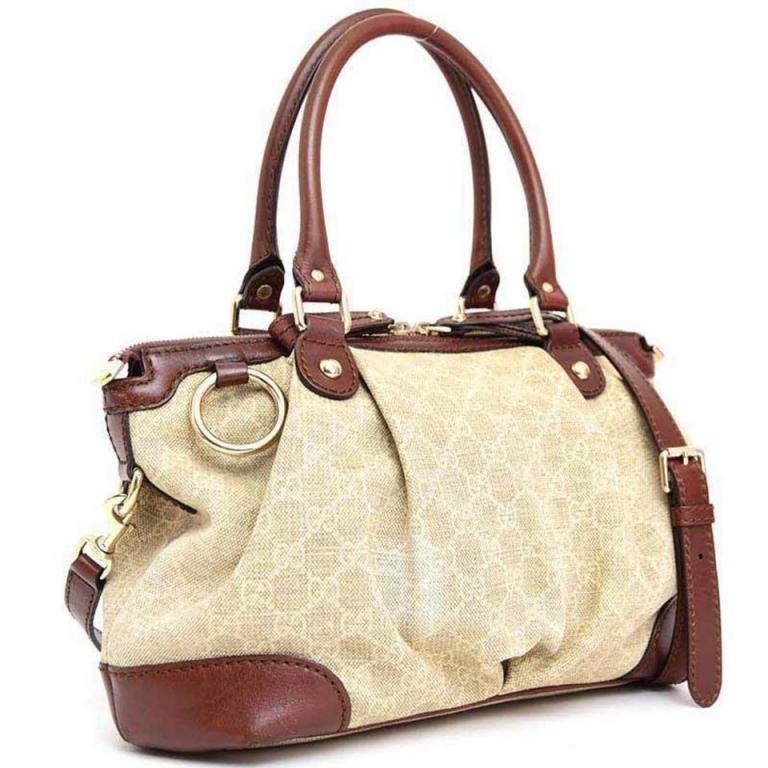 Women's Gucci Sukey Diamante Monogram Medium Top Handle 2way 234024 Shoulder Bag For Sale