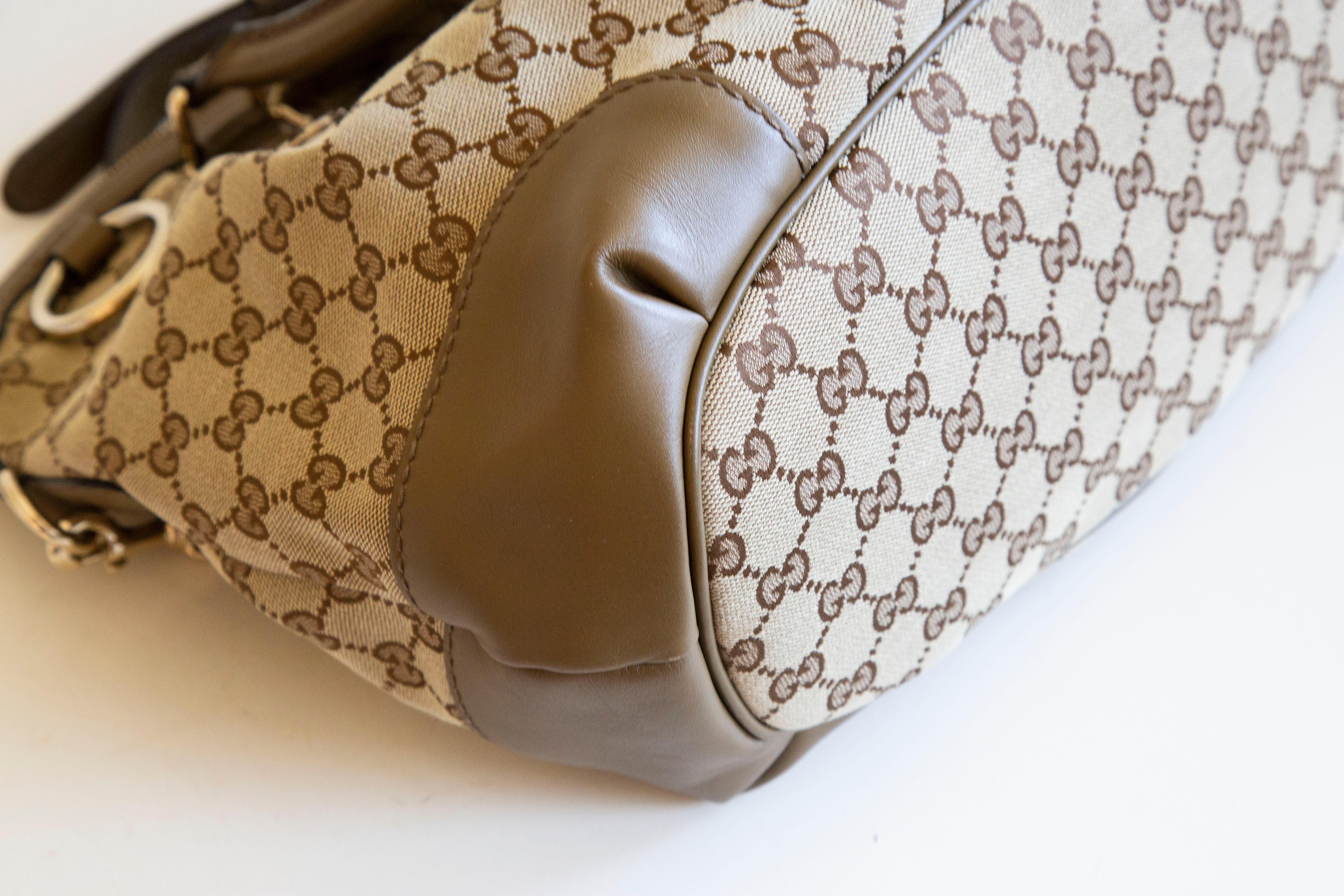 Gucci Sukey GG Canvas Top Handle Satchel Crossbody Shoulder Bag For Sale 7