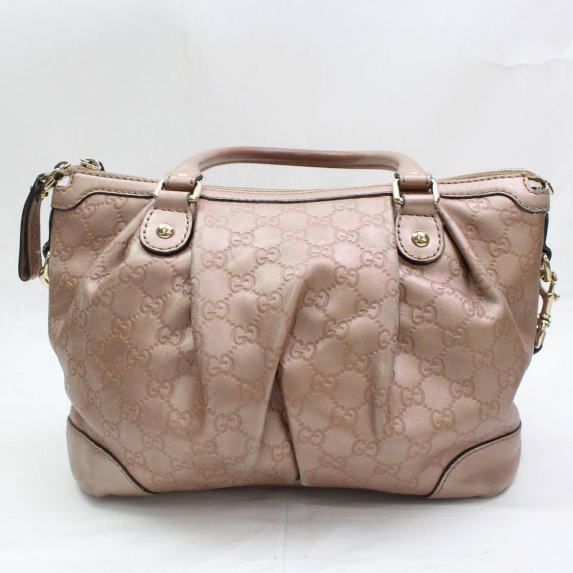 Gucci Sukey Guccissima 2way 867426 Pink Leather Shoulder Bag For Sale 1