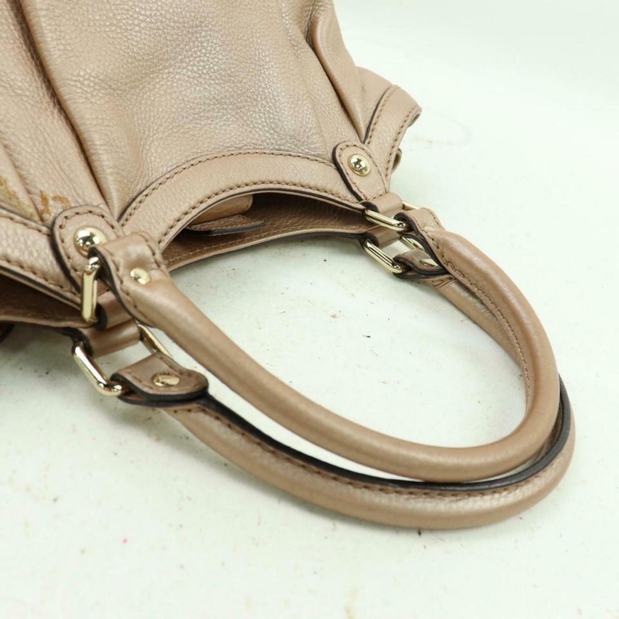 Gucci Sukey Hobo 870327 Beige Leather Satchel For Sale 1