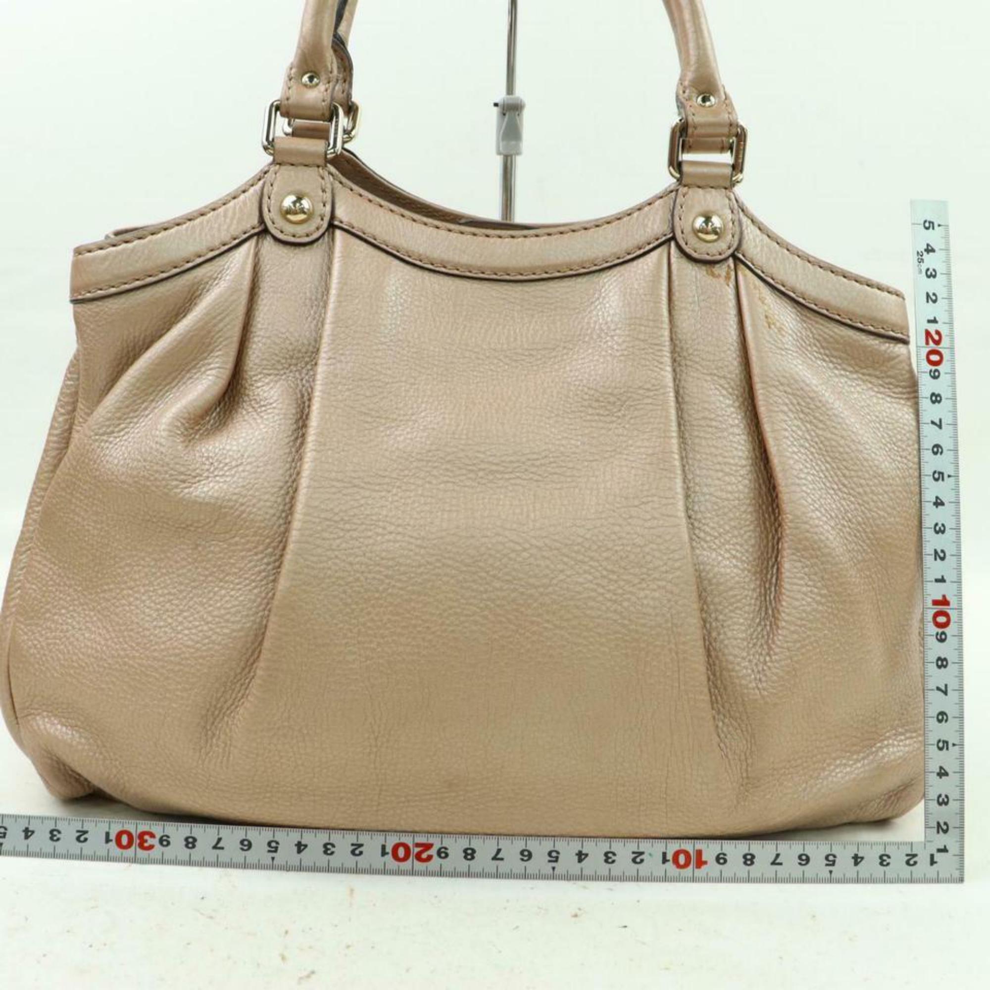 Gucci Sukey Hobo 870327 Beige Leather Satchel For Sale 2