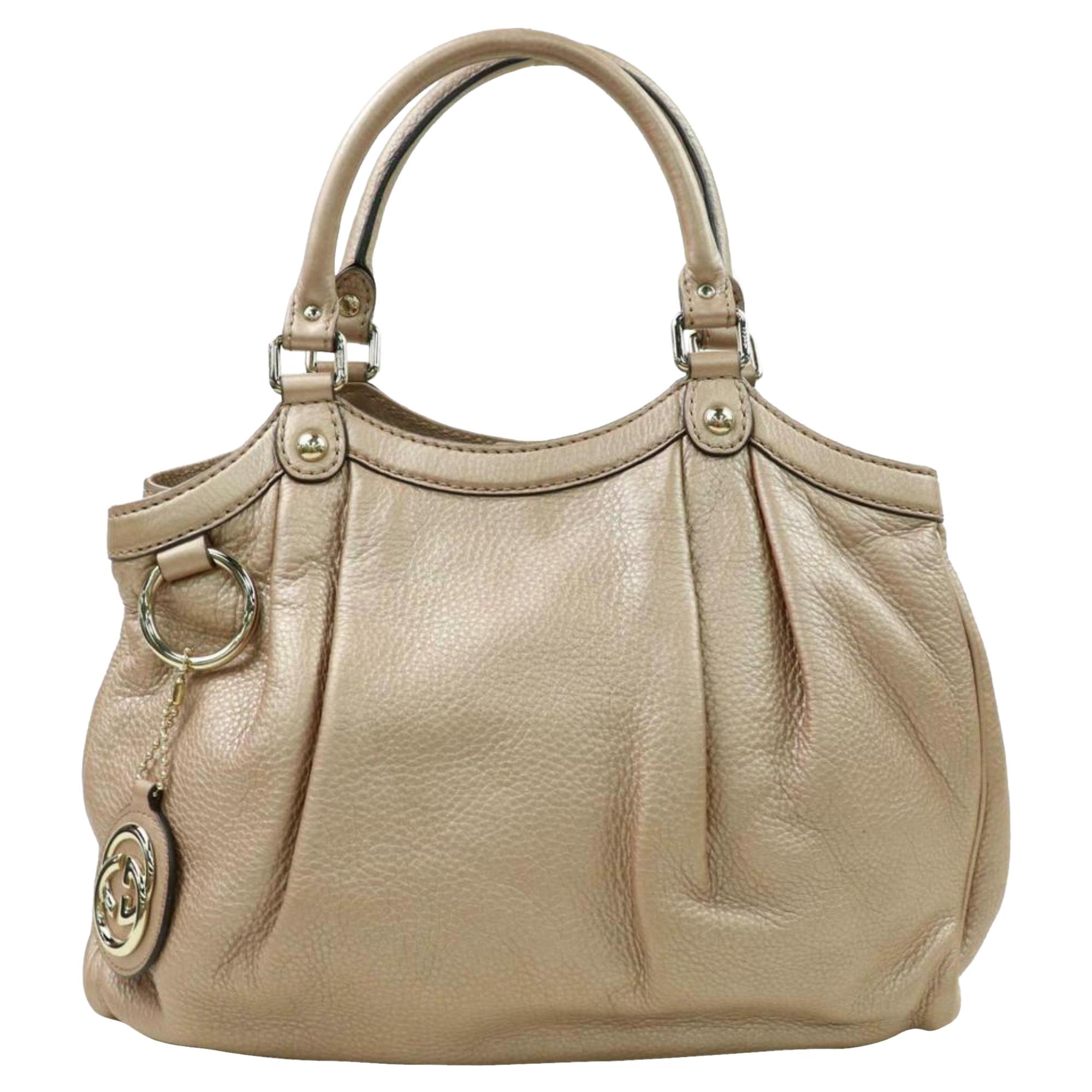 Gucci Sukey Hobo 870327 Beige Leather Satchel For Sale