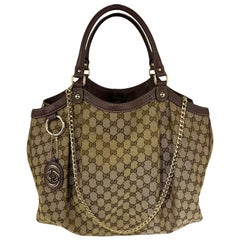 Gucci Sukey Large Monogram GG Canvas Hand Bag Tote 211943 added insert