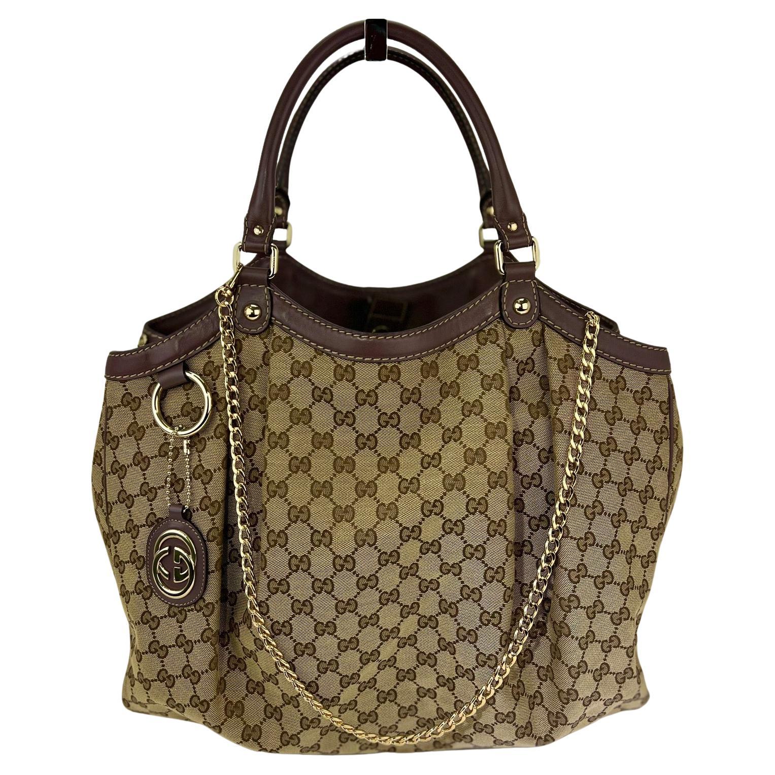 Gucci Sukey Large Monogram GG Canvas Hand Bag Tote 211943 added insert 