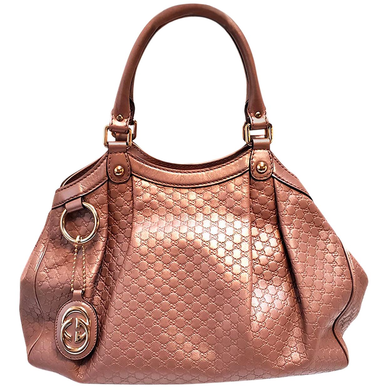 Gucci Sukey Pink Microguccissima Tote Handbag For Sale