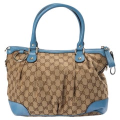 Gucci Sukey Shopper Square Klein GG Supreme Blau
