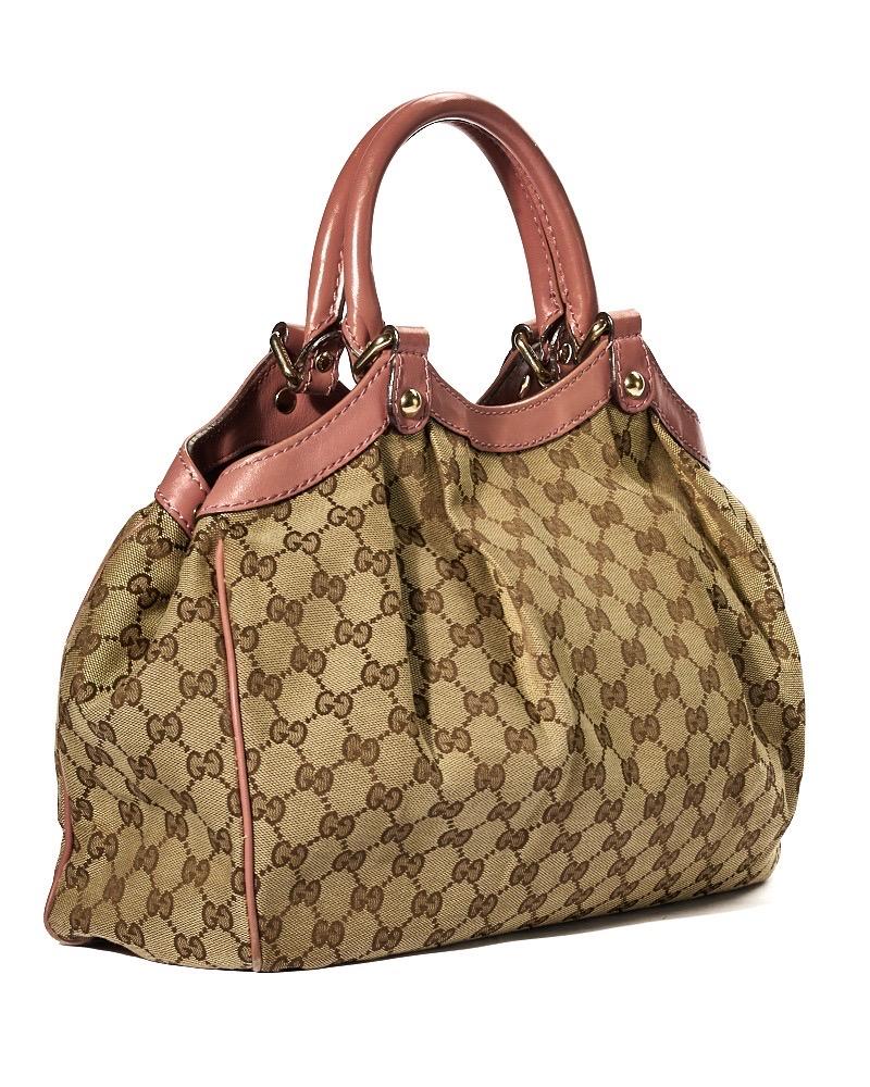 Marrone Gucci Sukey Small GG Supreme Rosa in vendita
