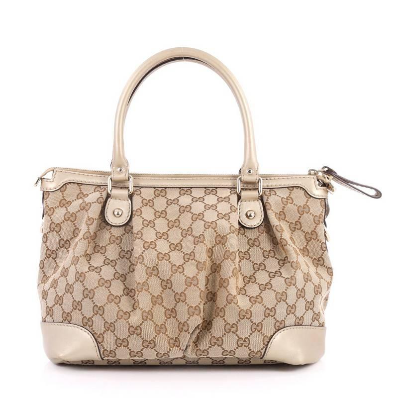 Gucci Sukey Top Handle Satchel GG Canvas Medium In Good Condition In NY, NY