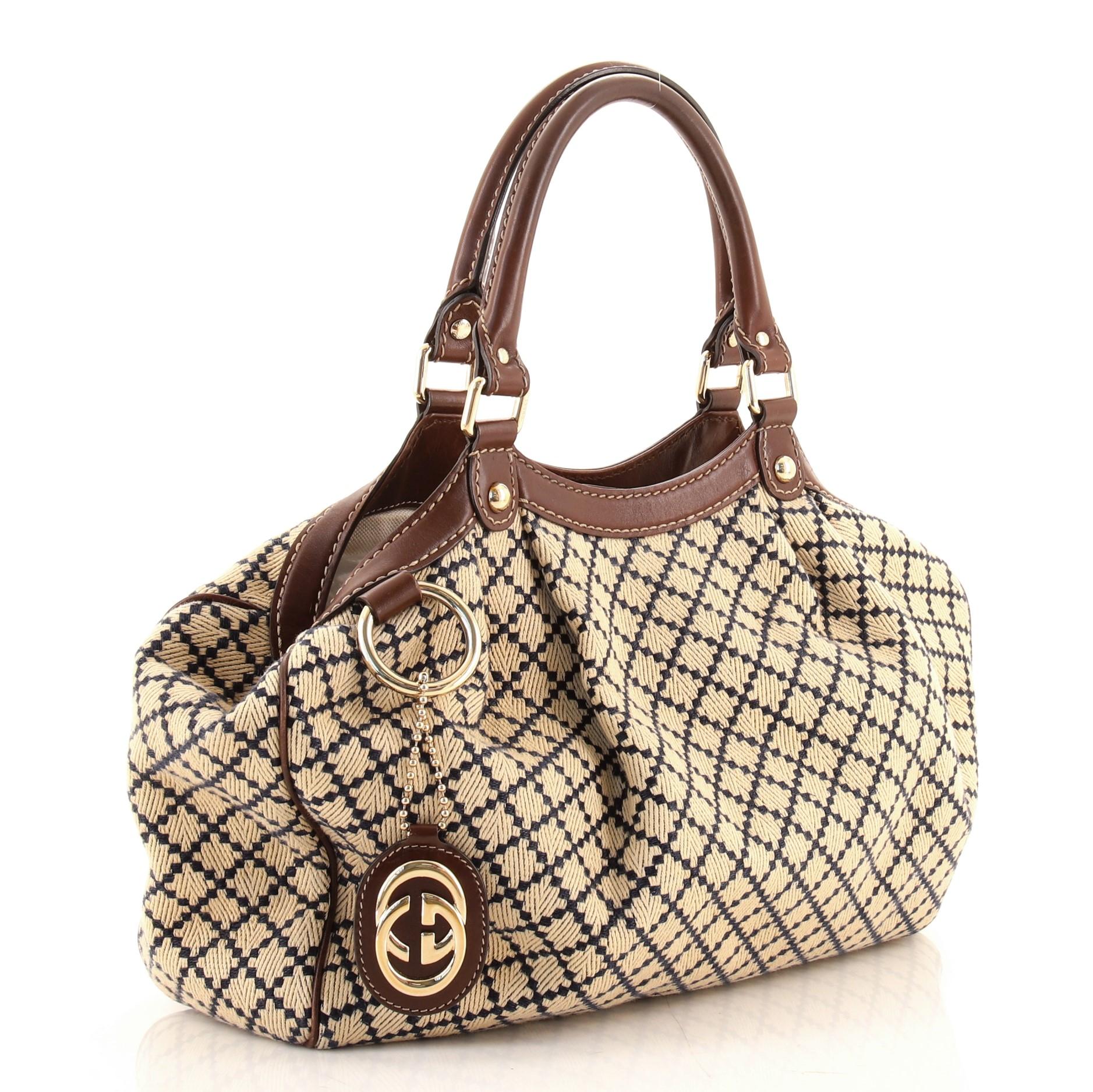 Gucci Sukey Tote Diamante Segeltuch Medium (Beige)