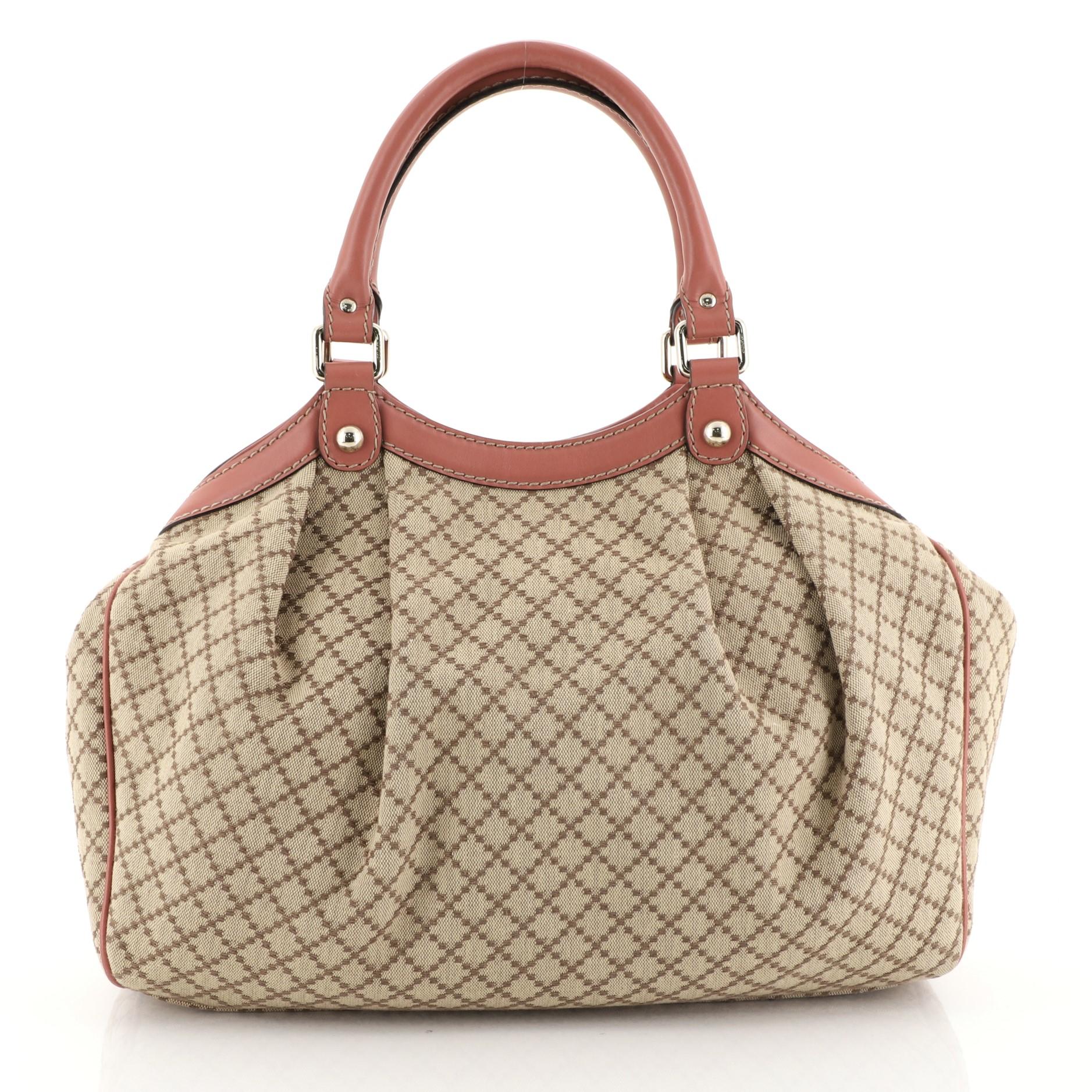 Gucci Sukey Tote Diamante Canvas Medium In Excellent Condition In NY, NY