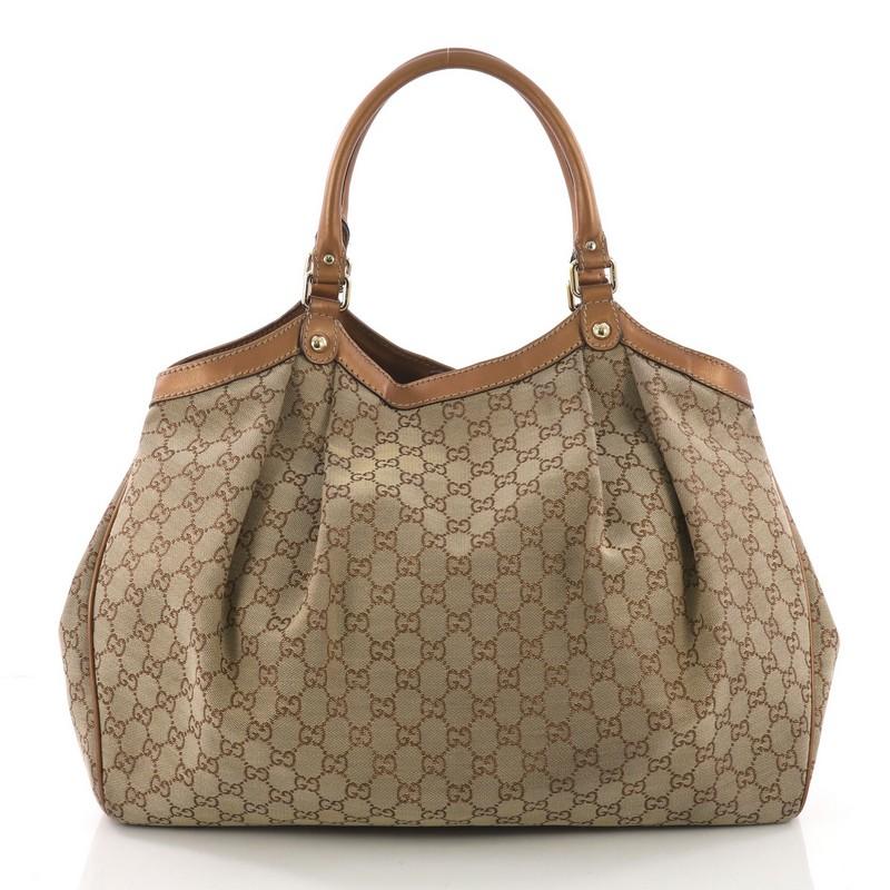 Gucci Sukey Tote GG Canvas Large In Good Condition In NY, NY