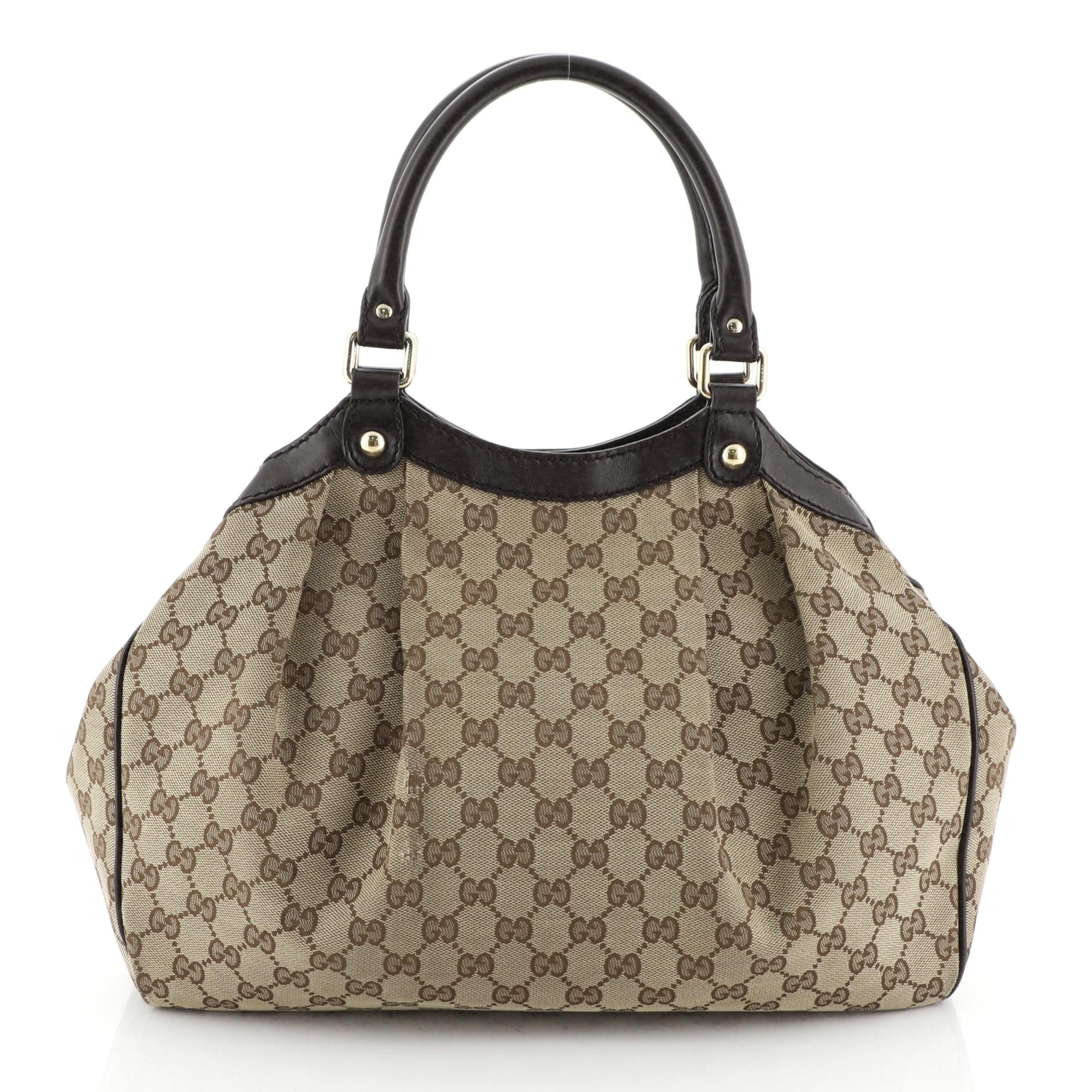 Gray Gucci Sukey Tote GG Canvas Medium