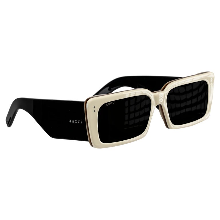 Gucci Sunglasses Cream and Black at 1stDibs