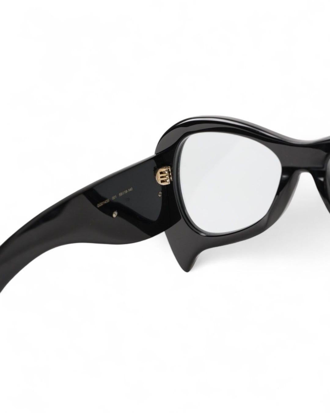 Occhiali da sole Gucci con montatura rotonda oversize Nero in vendita 1