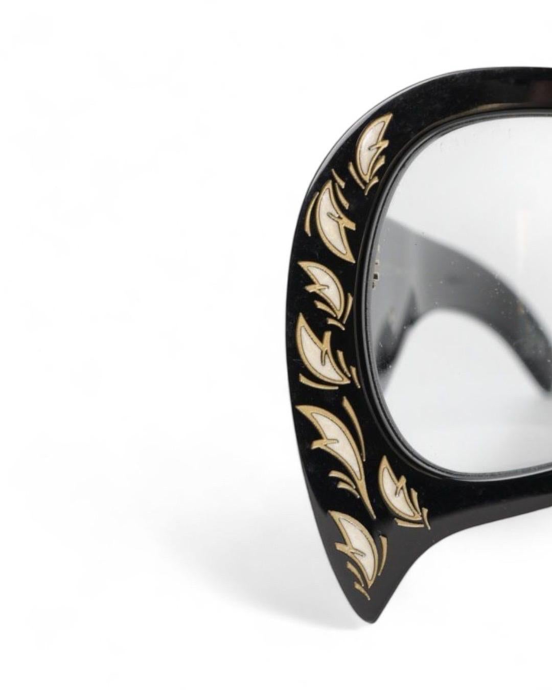 Occhiali da sole Gucci con montatura rotonda oversize Nero in vendita 2