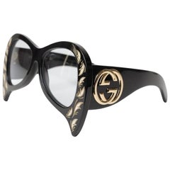 Occhiali da sole Gucci con montatura rotonda oversize Nero