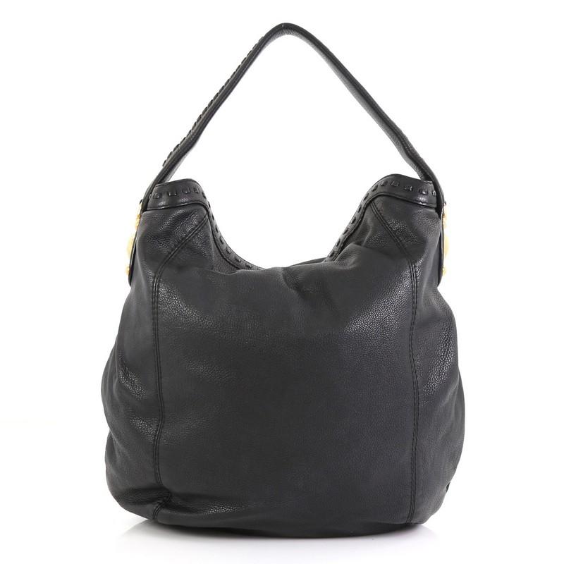 Black Gucci Sunset Hobo Leather