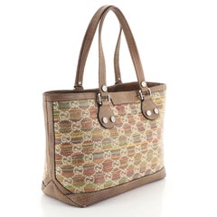 Gucci Sunset Tote Straw Libeccio GG Canvas Small