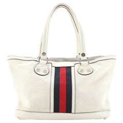 Gucci Sunset Web Tote Raffia Medium