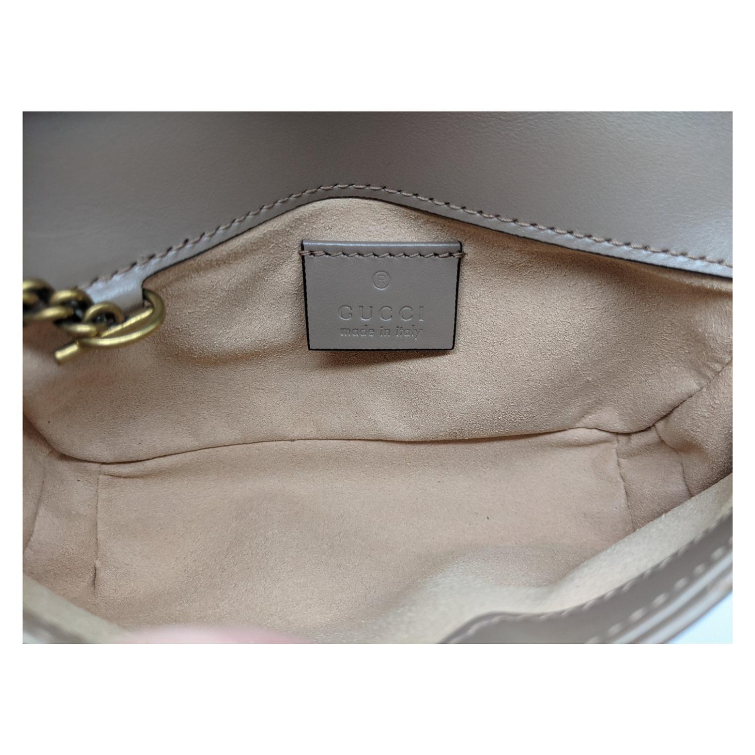 Brown Gucci Super Mini GG Marmont Matelassé Bag