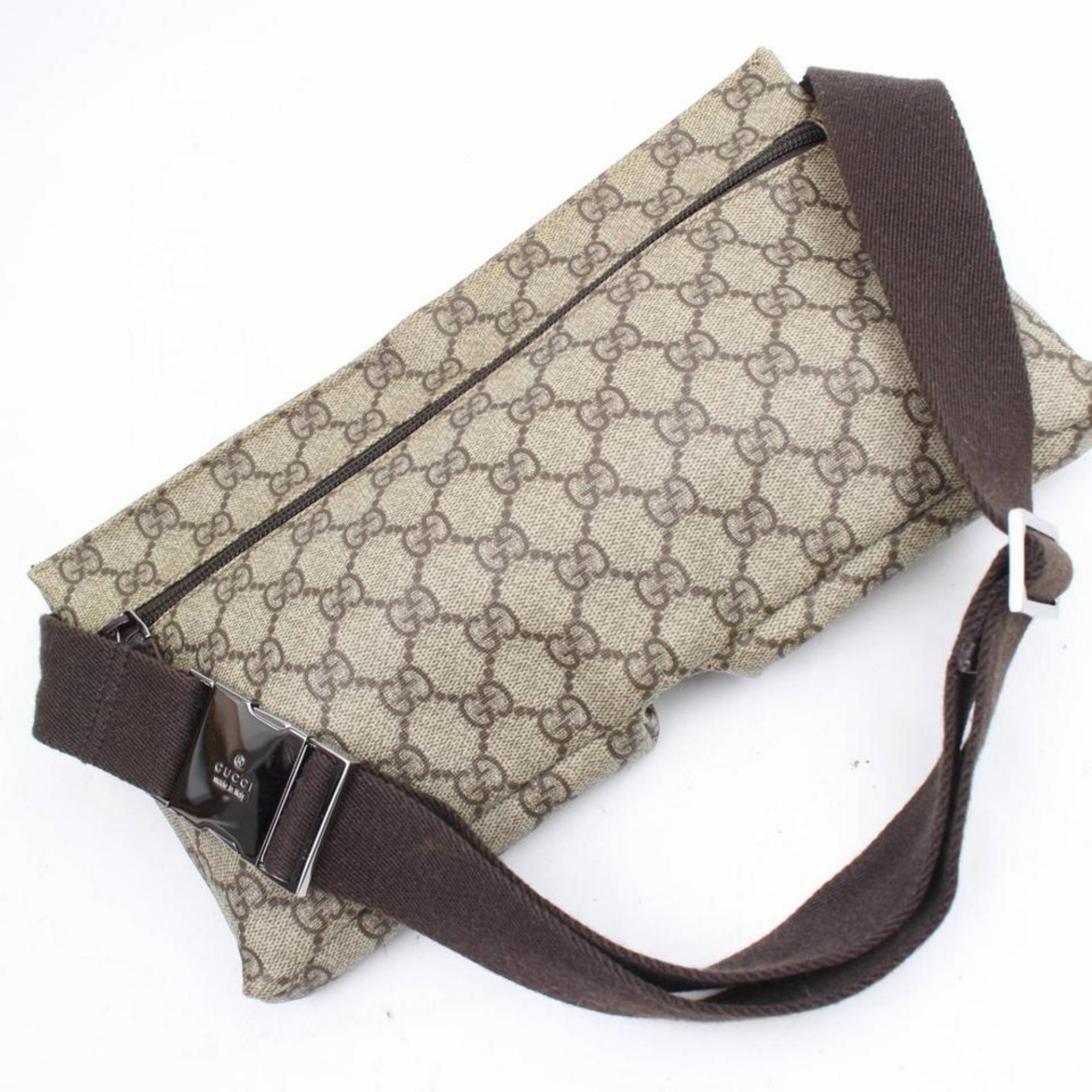 Women's Gucci  Supreme Bum Pouch Waist Pack 867073 Brown Coated Canvas Cross Body Bag