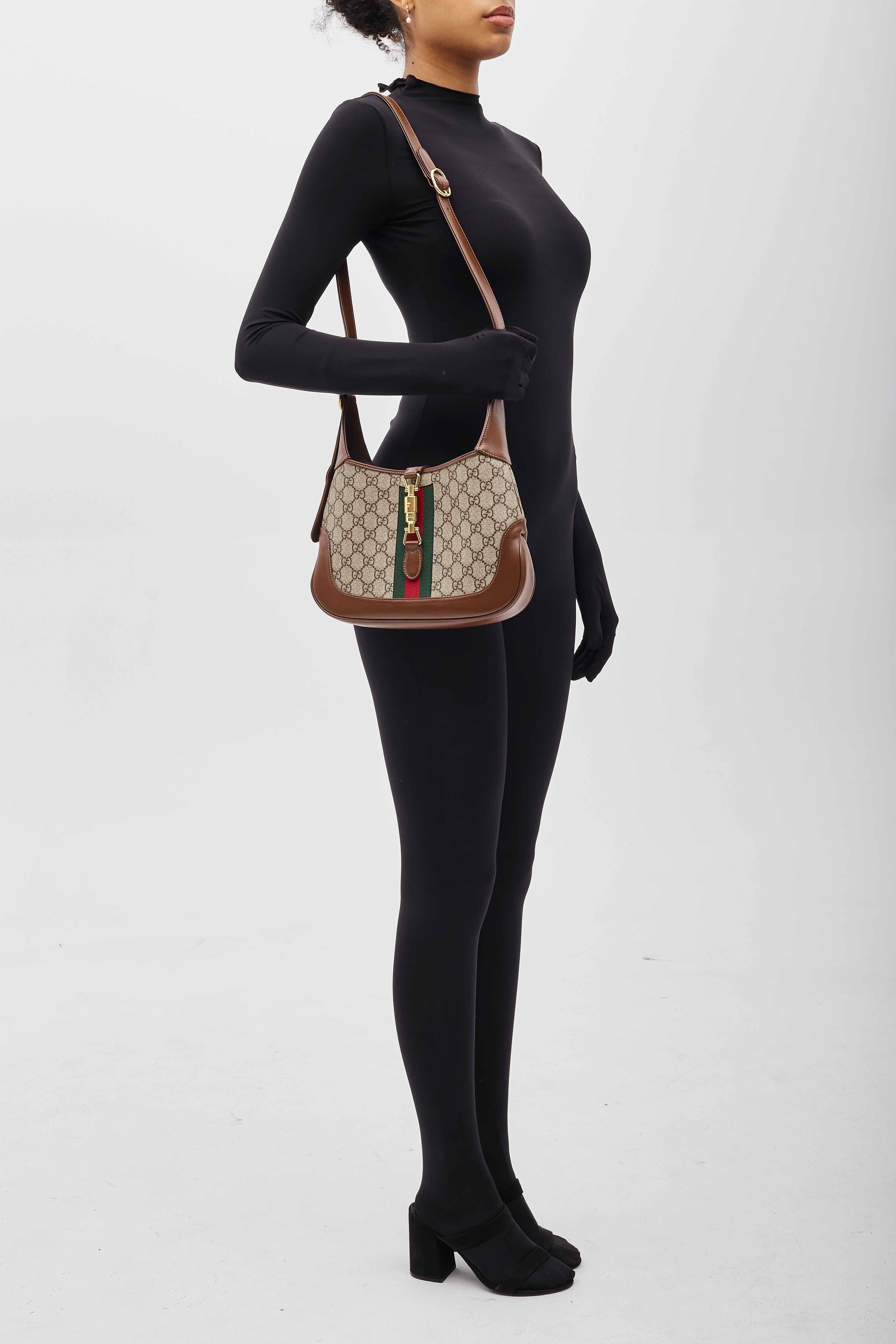Gucci Supreme Canvas Jackie 1961 Small Shoulder Bag For Sale 6