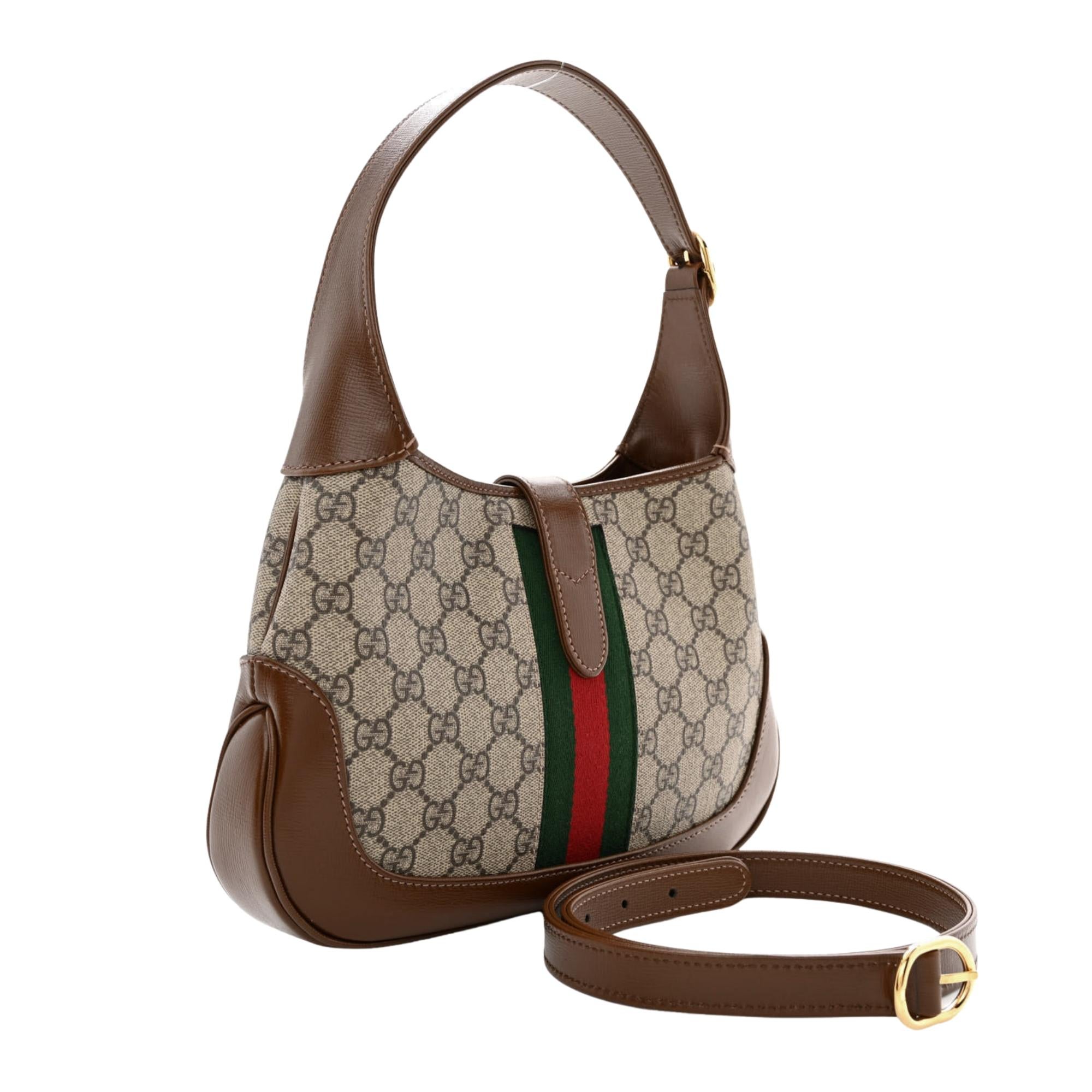 Color: Ebony GG monogram print
Material: GG Supreme canvas with leather finishes
Model No.: 636706 
Measures: Height 7” x Length 11” x Depth 1.5”
Drop: 19 inches with the attached shoulder strap & 7 inches without the strap.
Comes with: Dust bag and