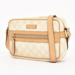 Gucci Supreme Gg 227947 Beige Coated Canvas Cross Body Bag