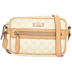 Gucci Supreme Gg 227947 Beige Coated Canvas Cross Body Bag