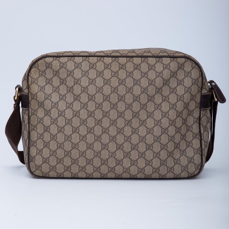 Gucci - Men - Leather-trimmed Monogrammed Supreme Coated-canvas Messenger Bag Brown