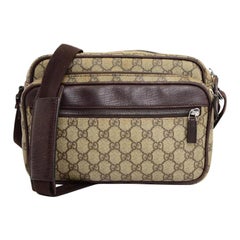 Gucci Supreme Gg Monogram Camera 232187 Brown Coated Canvas Cross Body Bag