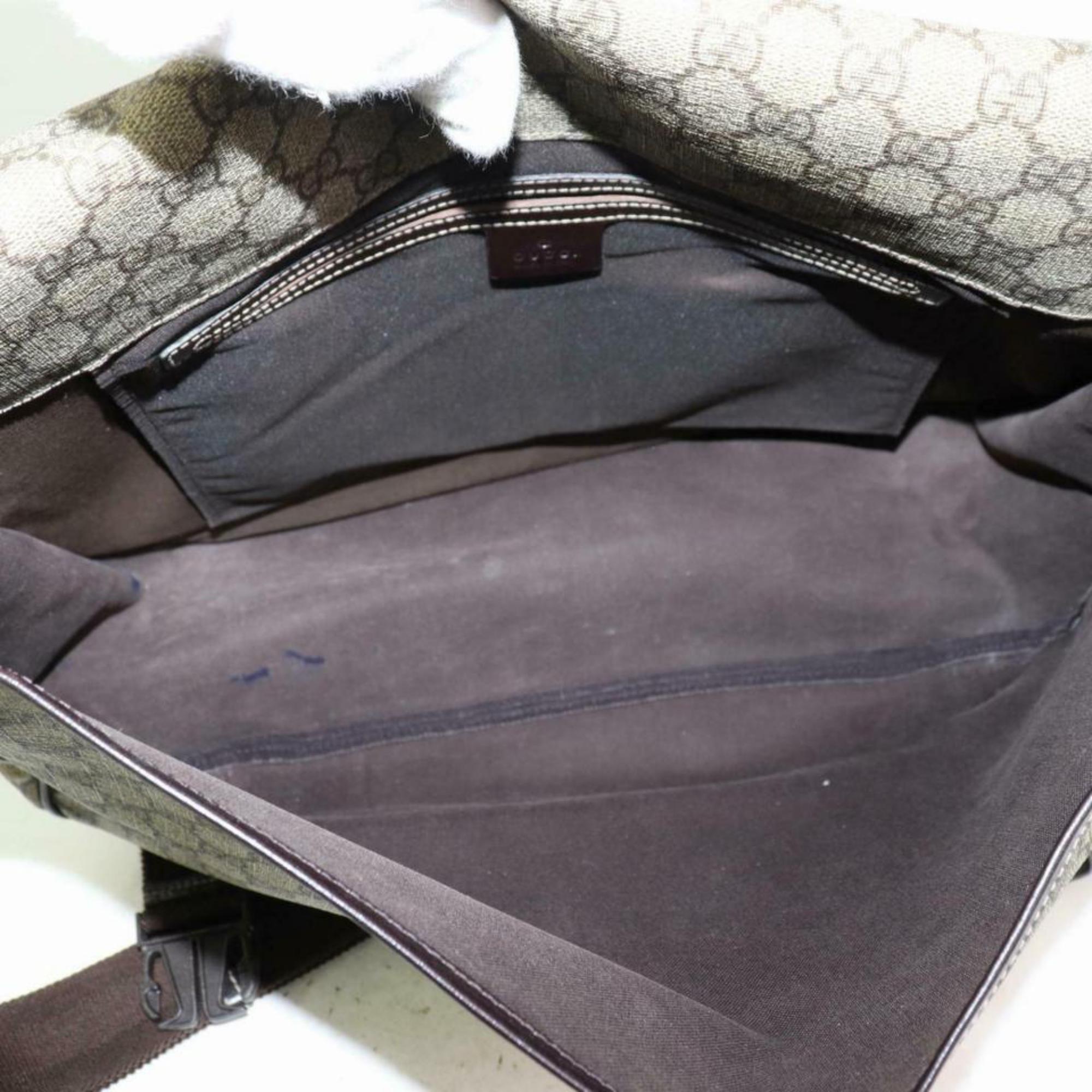 Gucci Supreme Gg Monogram Flap Messenger 870368 Brown Coated Canvas Shoulder Bag For Sale 3