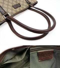 Gucci Supreme Gg Monogram Shopper 228812 Brown Coated Canvas Tote