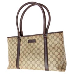 Gucci Supreme Gg Monogram Shopper 228812 Brown Coated Canvas Tote