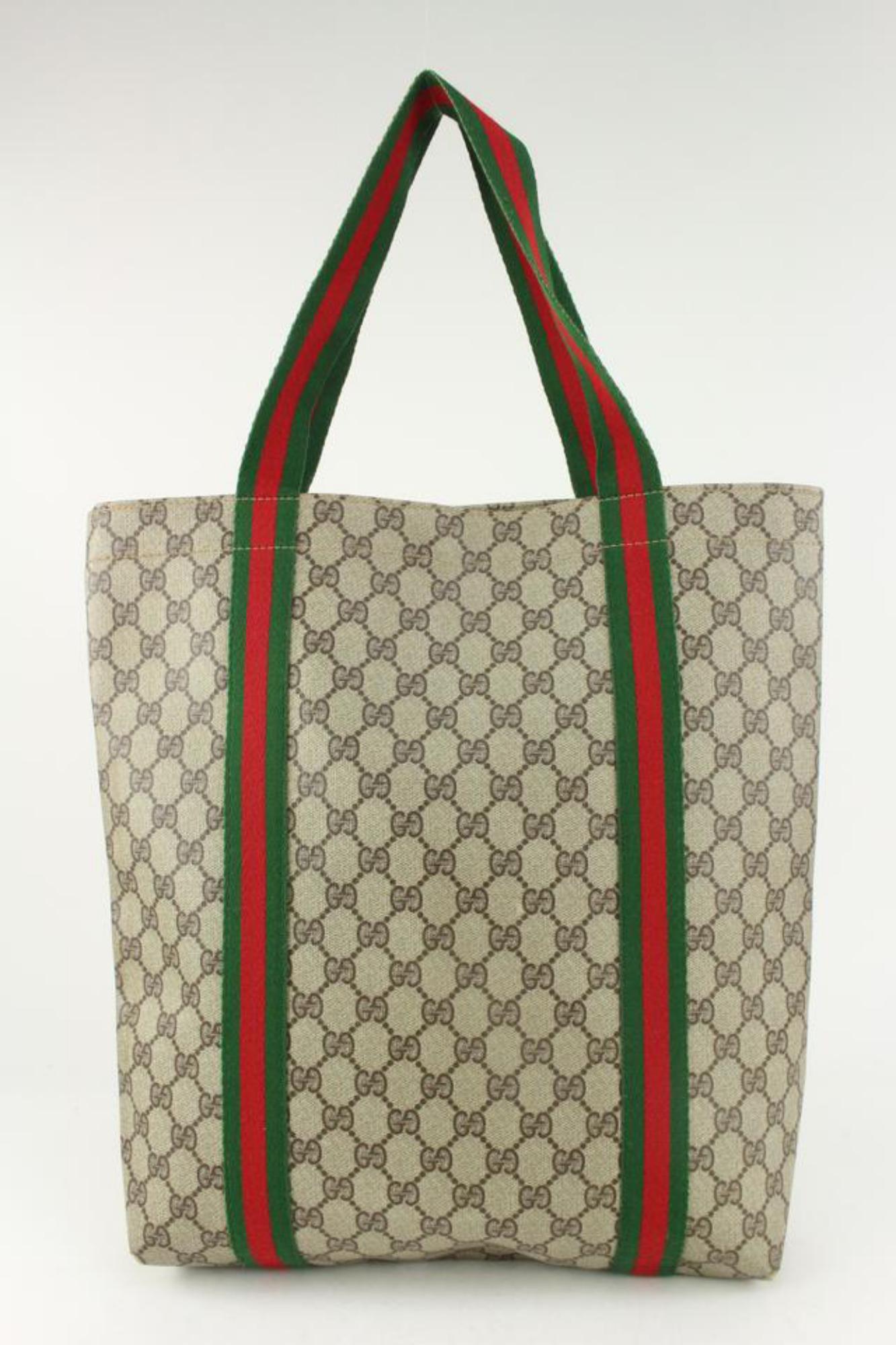 Gucci Supreme GG Monogram Web Tote 1119g52 In Good Condition In Dix hills, NY