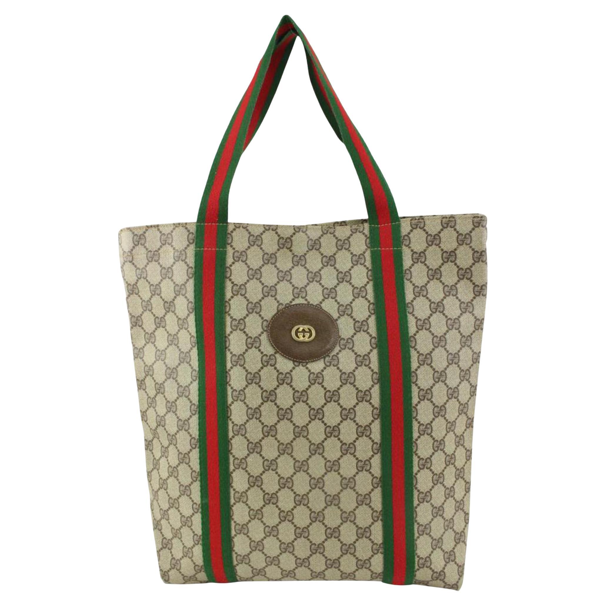 Gucci Micro GG Monogram Web Handle Shopper Tote Bag 930g22 For Sale at  1stDibs