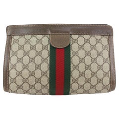 Vintage Gucci Supreme GG Web Cosmetic Pouch Make Up Clutch 922gk91