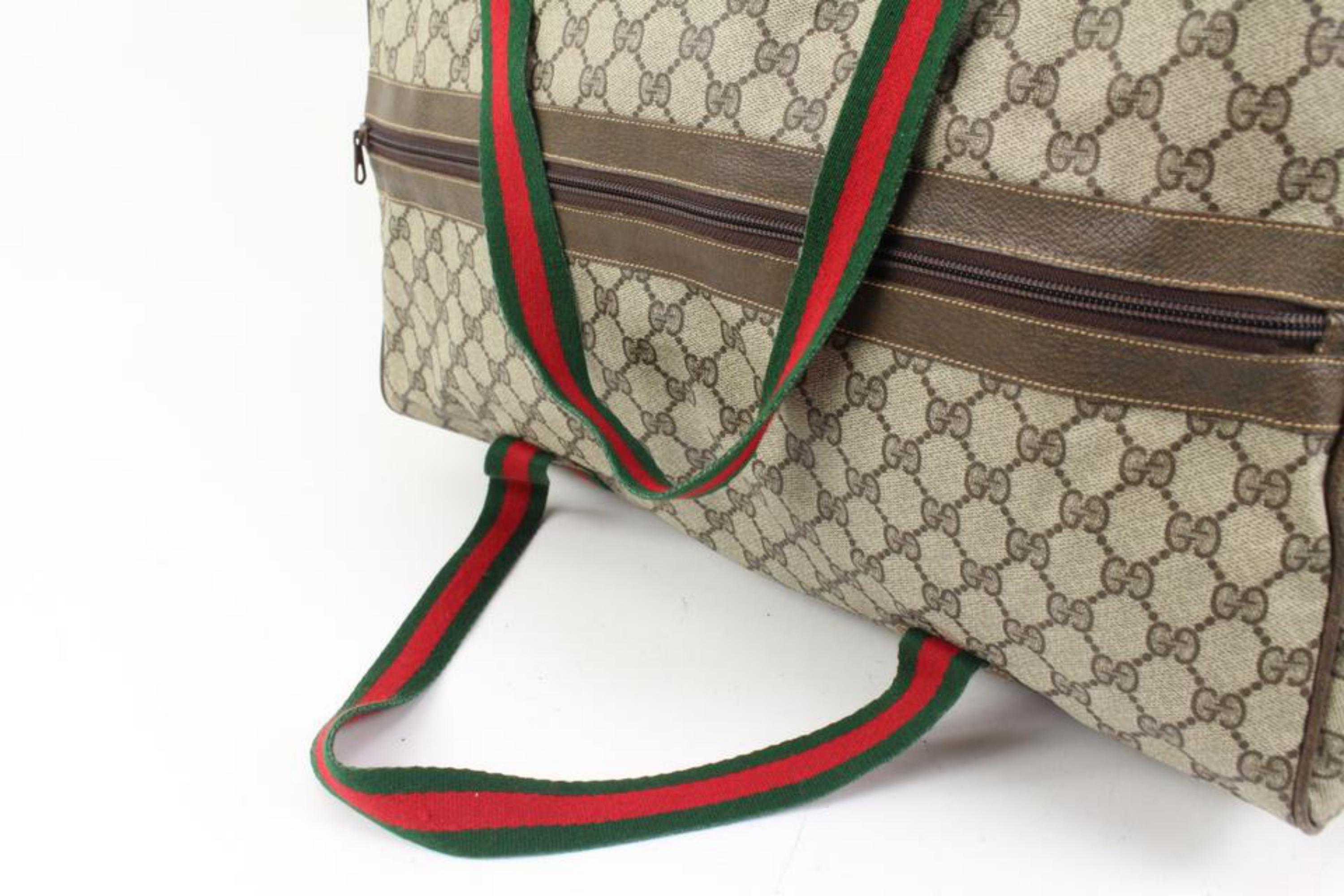 Gucci Supreme GG Web Handle Boston Duffle Bag 82gz422s
Measurements: Length:  18.5