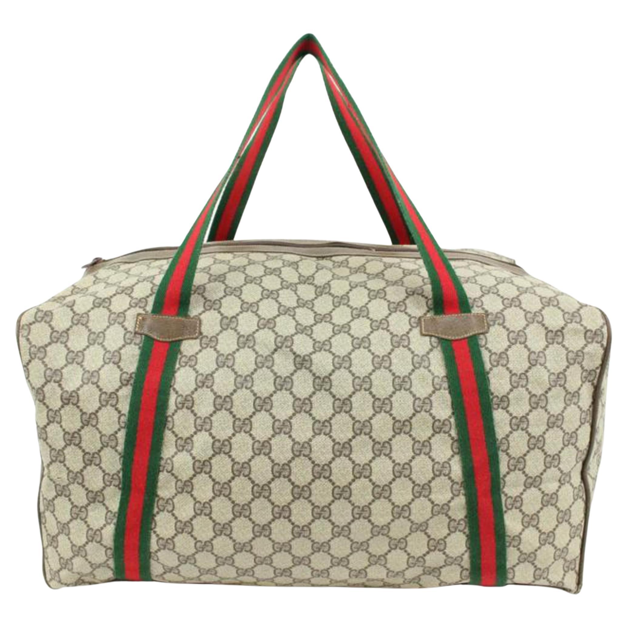 Gucci Supreme Monogram Patches Carry On Duffle Bag Travel Leather Black  Week NEW