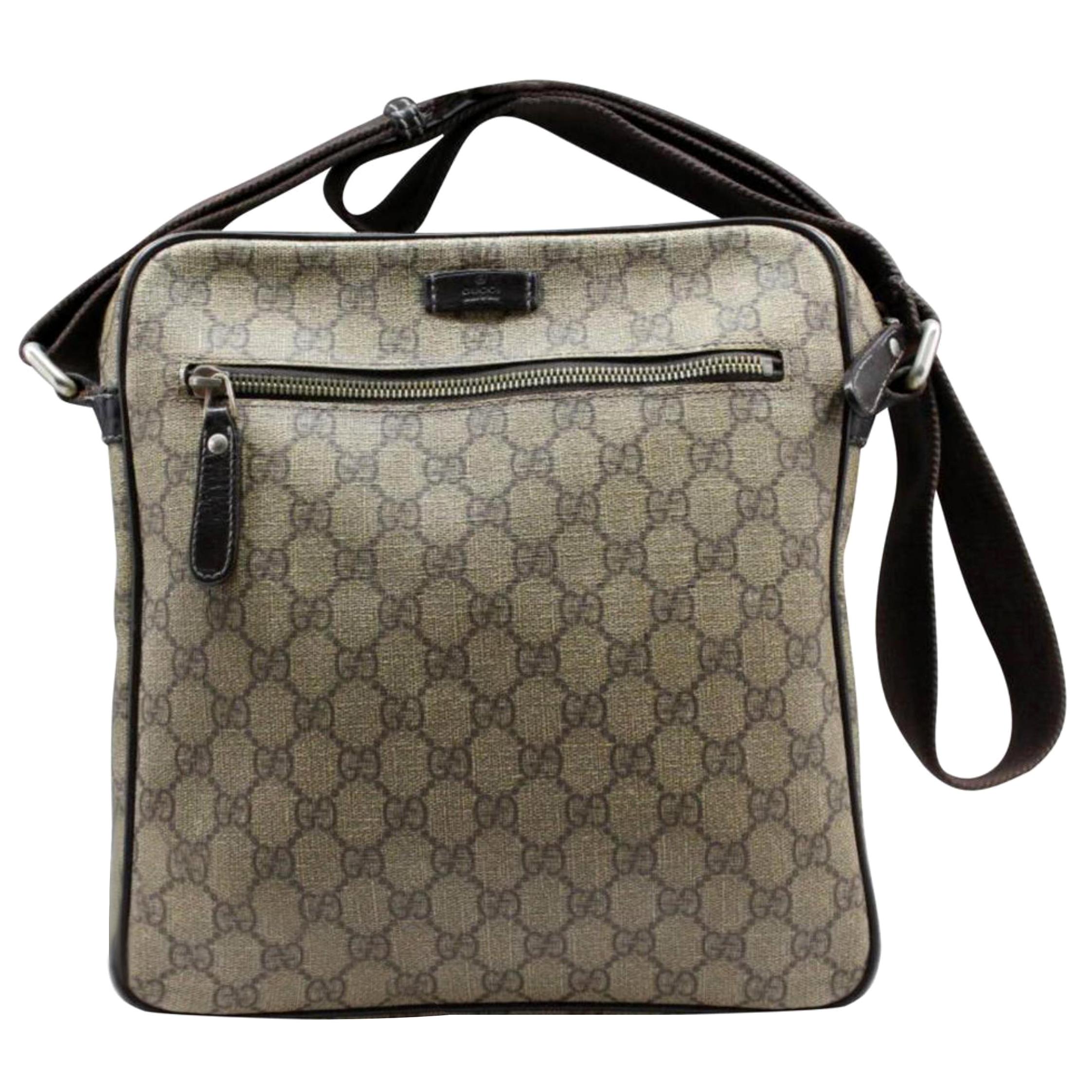 Gucci Supreme Monogram 232381 Brown Coated Canvas Cross Body Bag For Sale