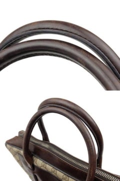 Gucci Supreme Monogram Attache 224703 Brown Leather Laptop Bag