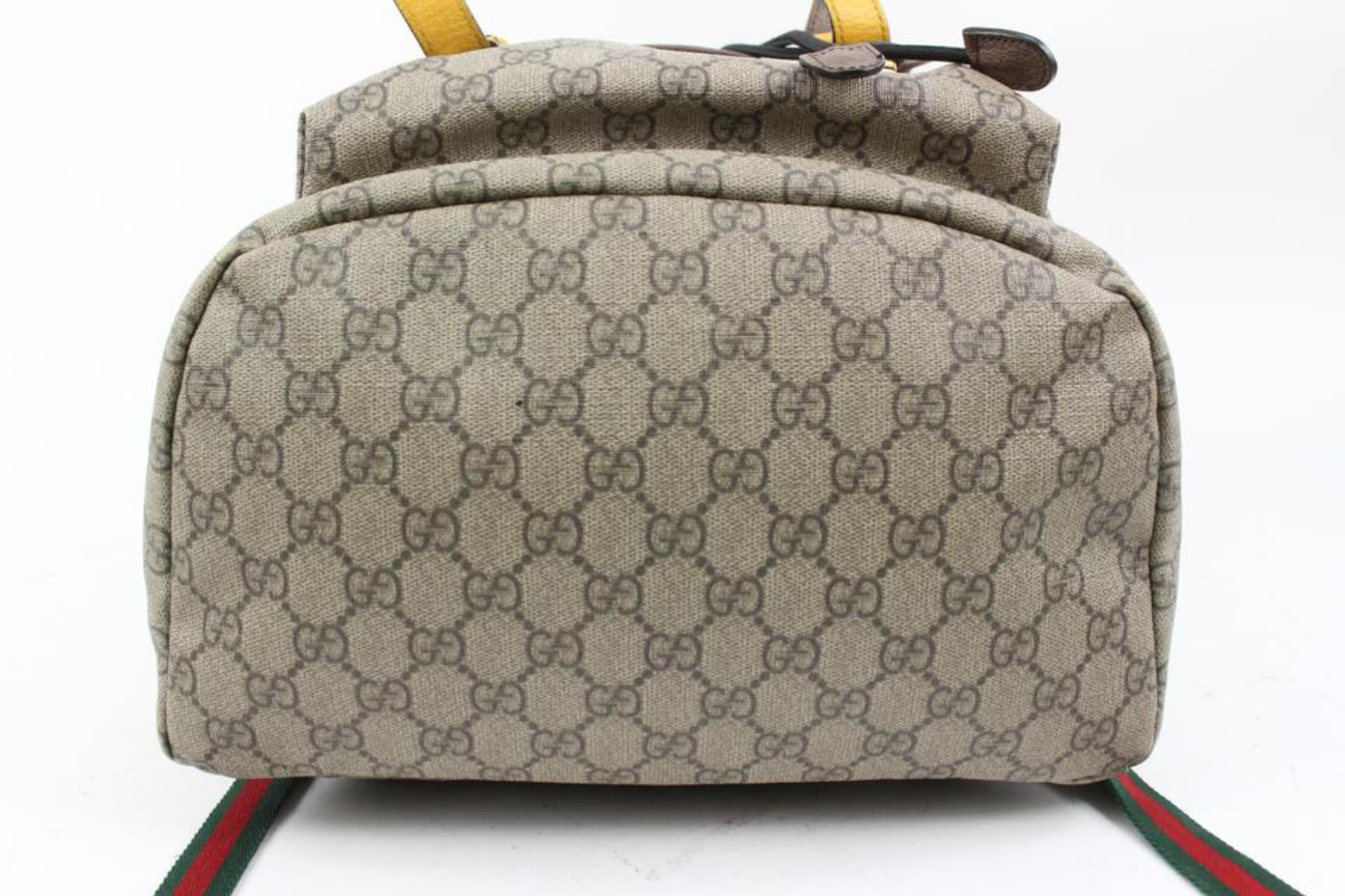 Gucci Supreme Monogram GG Neo Vintage Double Buckle Backpack Acero 23g216s 2